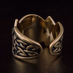 Bronze Viking Collection // Aarhus Adjustable Signet + Helm of Awe (10.5)