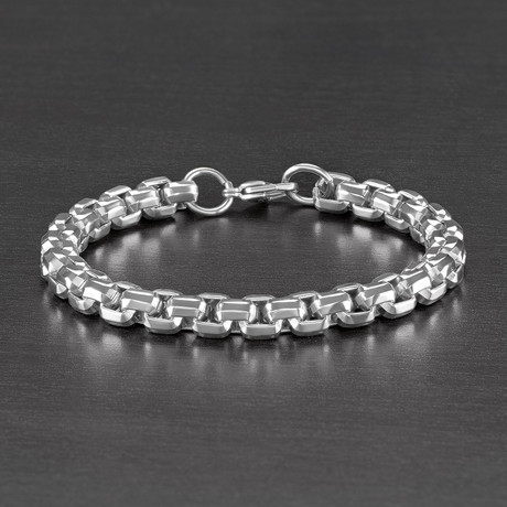 Beveled Box Chain Bracelet (Silver)