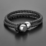 Peg Toggle Bracelet (Black + Silver)