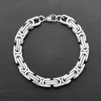 Polished Byzantine Chain Link Bracelet // Gold + Silver (Silver)