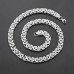 Flat Byzantine Chain Necklace // Silver // 22"