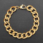 Polished Classic Curb Chain Link Bracelet (Black)