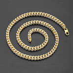 Matte Two-Tone Franco Square Box Chain Necklace // Gold + Silver
