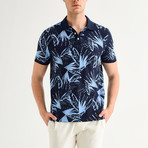 Palm Button Down Shirt // Navy Blue (XS)