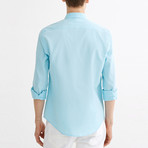 Marshall Button Down Shirt // Aqua Blue (L)