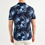 Palm Button Down Shirt // Navy Blue (XL)