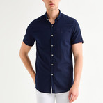 Liam Button Down Shirt // Navy Blue (XS)