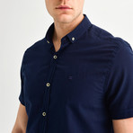 Liam Button Down Shirt // Navy Blue (XS)
