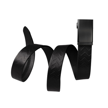 Chevron Leather Belt + Pinless Swat Buckle // Black (Small // 28"-32" Waist)