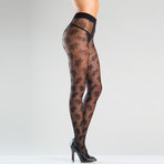 Floral Feels Pantyhose // Black // One Size