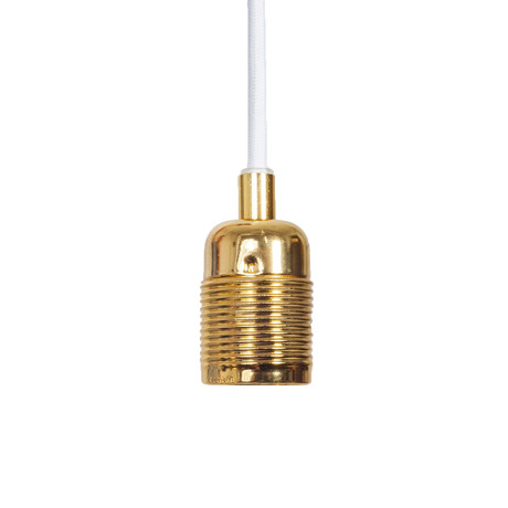 E27 Pendant Light // Electroplated Brass (Brass + White Cable)