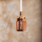 E27 Pendant Light // Electroplated Copper (Copper + Black Cable)