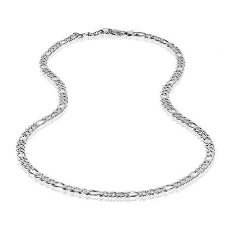 Steel Figaro Link Necklace // 6.5mm // Silver (20"L)