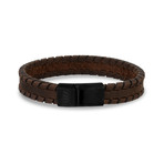 Tire Track Leather Bracelet // 12mm // Brown (7.5"L)