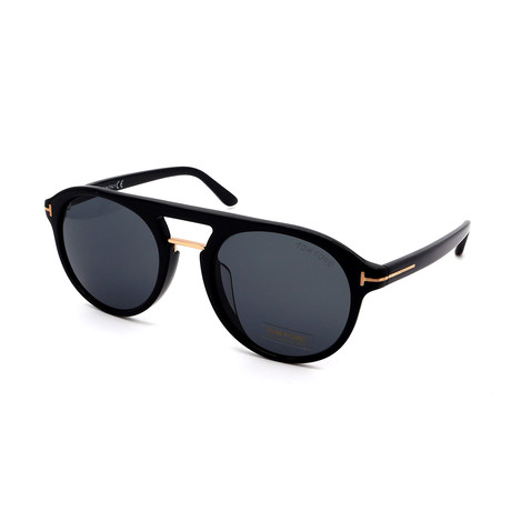 Men's FT0675F-01A Round Sunglasses // Black + Dark Gray