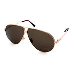Men's FT0734H-28E Sunglasses // Gold + Dark Brown