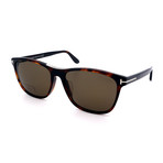 Men's FT0629-52H Rectangular Sunglasses // Tortoise + Brown