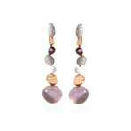 Roberto Coin 18k Rose Gold Diamond + Amethyst Drop Earrings // Store Display