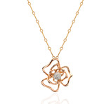 Roberto Coin 18k Two-Tone Gold Diamond Flower Necklace