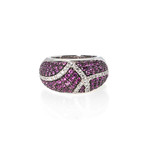 Roberto Coin 18k White Gold Diamond + Pink Sapphire Ring // Ring Size 5.75 // Store Display