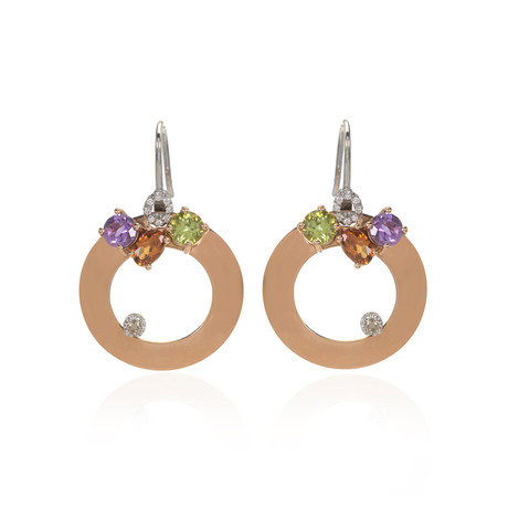 Roberto Coin 18k Two-Tone Gold Diamond + Amethyst Earrings // Store Display