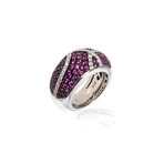 Roberto Coin 18k White Gold Diamond + Pink Sapphire Ring // Ring Size 5.75 // Store Display