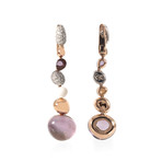 Roberto Coin 18k Rose Gold Diamond + Amethyst Drop Earrings // Store Display