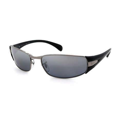 Ray-Ban // Men's RB3261-004-82 Polarized Sunglasses // Silver + Black + Gray