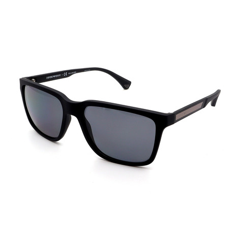Emporio Armani // Men's EA4047-506381 Polarized Sunglasses // Black + Matte Gray
