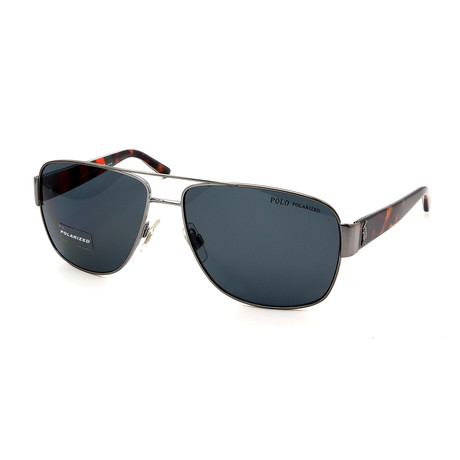 Polo // Men's PH3085-926181 Polarized Sunglasses // Silver + Havana