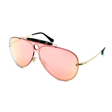 Unisex RB3581N-1-E4 Blaze Aviator Shield Sunglasses // Pink Mirror