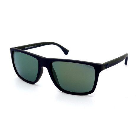 Emporio Armani // Men's EA4033-56156R Sunglasses // Matte Blue + Gray Mirror