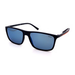 Polo // Men's PH4115-560655 Sunglasses // Matte Blue + Blue Mirror