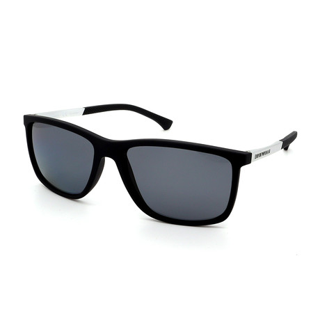 Emporio Armani // Men's EA4058-506381 Polarized Sunglasses // Black + Silver + Gray