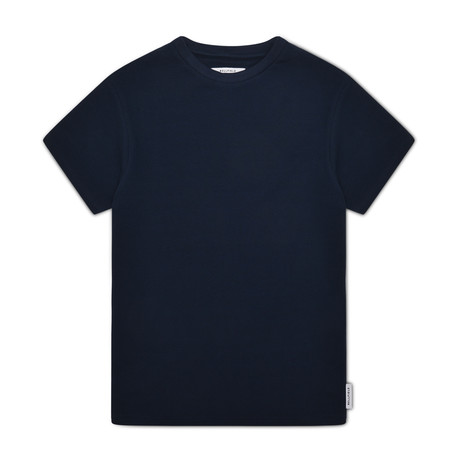 Bubble Texture Crew Neck T-Shirt // Navy (S)