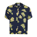 Rampur Floral Button-Up Shirt // Navy (XL)