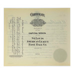 1920's St. Louis American League Base Ball Company Unissued Stock Certificate (St. Louis Browns)