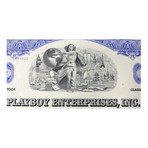 Playboy Enterprises: Set of 2 Stock Certificates (1970's - 1990's)