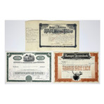 Set of 3 Bangor & Aroostook Railroad Company Stock Certificates // 1890s - 1960s