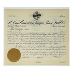 1920's St. Louis American League Base Ball Company Unissued Stock Certificate (St. Louis Browns)
