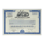 Tobacco Collection: Set of 4 RJR Holdings, American Brands, American Tobacco, & Tobacco Products Stock Certificates (1920's - 1990s)