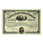 Northern Pacific Railroad Company: Set of 5 Stock Certificates in Different Colors (1876 - 1897)