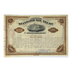 John D. Rockefeller & Henry Flagler Signed 1888 Standard Oil Trust Stock Certificate