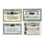 Great American Railroads Deluxe Display // Set of 25 Stock & Bond Certificates // 1920s - 1970s