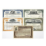 Great American Railroads Deluxe Display // Set of 25 Stock & Bond Certificates // 1920s - 1970s