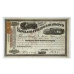 Civil War Collection: Set of 5 Cleveland & Toledo Railroad Stock Certificate, Confederate Payment Coupon (1861 - 1864) & 3 Prints