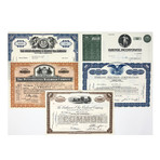 Great American Corporations: Presentation Set of 25 Stock Certificates in Deluxe Display Portfolio with Histories (1920's - 1970's)