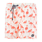 Flamingo Swim Trunks // White (XL)
