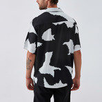Cow Button Down Shirt // Black + White (L)