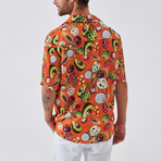 Dragon Button Down Shirt // Orange (L)